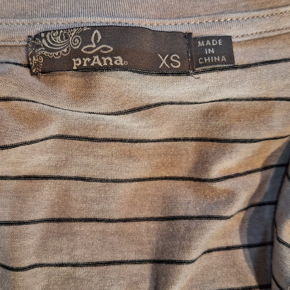PrAna Foundation Dress gray stripe XS ruched t shirt dress - Picture 4 of 5
